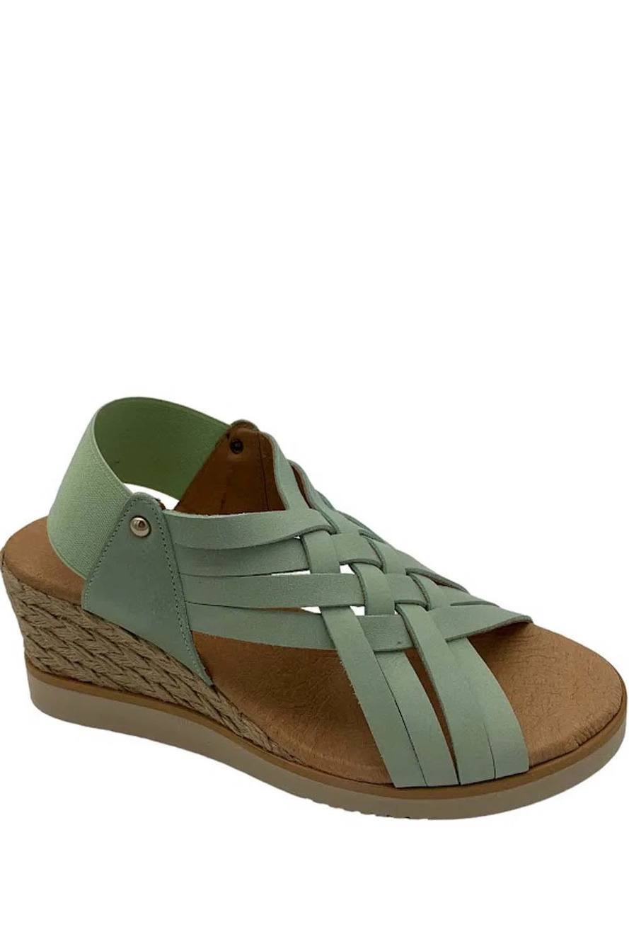 Pinaz Suede Leather Slide Espadrilles Mint - Medium